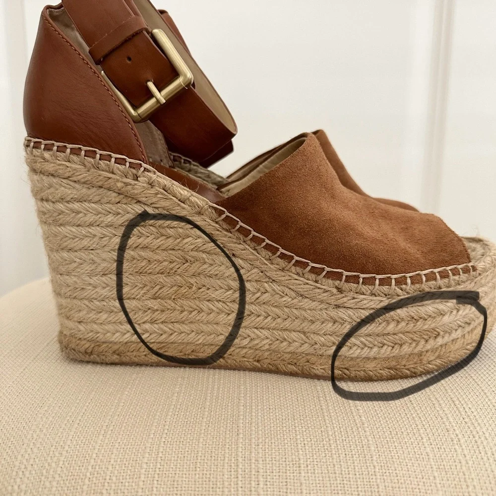 Espadrille Platform Wedge Sandals in Brown A59